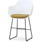 Nino-Liz barkruk wit met mosgroen zitkussen - zwart onderstel - 65 cm