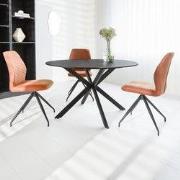 Eettafel Yuna marmerlook zwart