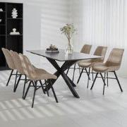 Eettafel Edin Sintered Stone Marmerlook Zwart