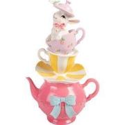 Clayre & Eef Decoratie Beeld Konijn 16x13x26 cm Wit Kunststof