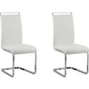 GREEDIN - Eetkamerstoel set van 2 - Wit - Kunstleer