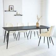 Eettafel Jules Sintered Stone Marmerlook Zwart