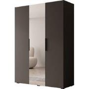 Meubella - Kledingkast Marquesa - Zwart - 150 cm - Met spiegel