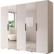 Meubella - Kledingkast Marquesa - Wit - 250 cm - Met spiegel