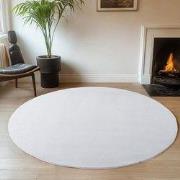 JOY Effen Soft Rond Vloerkleed – 100% Polyester – Anti-Slip - Wit- 200...