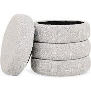 Poef Naturel Bouclé - 40x40x42cm - Lune