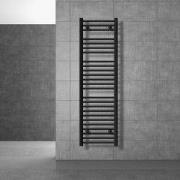 Badkamerradiator Sahara 400x1500 mm zwart mat recht met zijaansluiting...