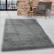 Luna Hoogpolig Lichtgrijs vloerkleed - Geo - 200 X 290 CM
