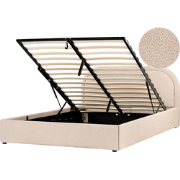 QUILLIEN - Bed met opbergruimte - Beige - 160 x 200 cm - Bouclé