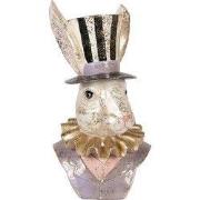 Clayre & Eef Decoratie Beeld Konijn 14x12x27 cm Beige Kunststof