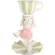 Clayre & Eef Decoratie Beeld Konijn Ø 15x24 cm Wit Kunststof