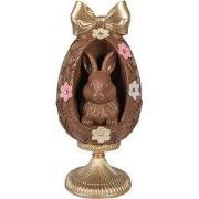 Clayre & Eef Decoratie Beeld Ei Ø 12x26 cm Bruin Kunststof