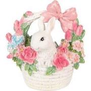 Clayre & Eef Decoratie Beeld Konijn 15x9x16 cm Wit Kunststof