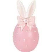 Clayre & Eef Decoratie Beeld Ei Ø 6x12 cm Roze Kunststof