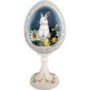 Clayre & Eef Decoratie Beeld Ei 13x12x28 cm Wit Kunststof