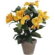Mica Decorations Hibiscus Kunstplant in Bloempot Stan - H40 x Ø30 cm -...