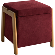 EDLAND - Poef met opbergruimte - Bordeauxrood - Stof