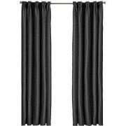 Larson - Luxe geweven blackout gordijn - met haken - 1.5m x 2.5m - Zwa...