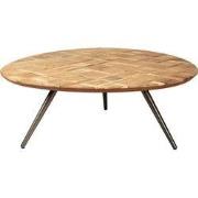 PTMD Fieron Natural Wooden Coffee Table Organic Round
