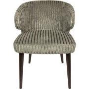 PTMD Fiori Green 13 Dining Chair Dark Brown Wood Legs