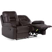 BERGEN  - Tweezitsbank - Donkerbruin - Kunstleer