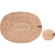 BUSHYLARK  - Set van 12 placemats en onderzetters - Natuurlijk - Jute