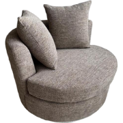 Draaifauteuil Taupe Chenille Stof - 93x88x84cm - Thony