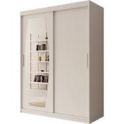 Meubella - Kledingkast Azai - Wit - 150 cm - Met spiegel