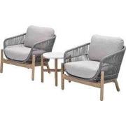 Talara loungeset - 3-delig - acaciahout - taupe