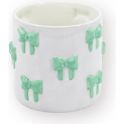 Pot - Flowerpot - Bow - Lilac/Mint - 12.5x12.5x13cm