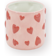 Pot - Flowerpot - Hearts - Pink/Red - 15.5x15.5x16cm