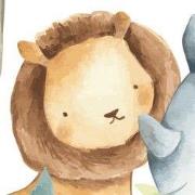 Schattige safari dieren - Kinderbehang - 389,6 cm x 280 cm - Walloha