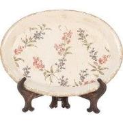 Clayre & Eef Onderbord 25x18x3 cm Beige Roze Keramiek Bloemen