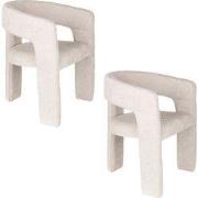 Housecraft Living Valentin Eetkamerstoelen Gestoffeerd Beige - Set van...