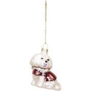 Xmas Hanger - Dog Shih Tzu - Glass - White - 7x4,5x7,5cm
