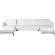 ABERDEEN - U-vorm bank - Wit - Kunstleer