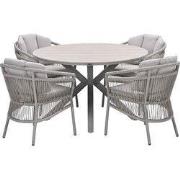Garden Impressions Sorong tuinset 5-delig - Tulli tuintafel Ø122x75 cm...