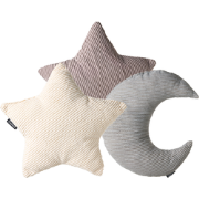 LUNA - Set van 3 sierkussens - Gebroken wit/Grijs/Taupe - Corduroy