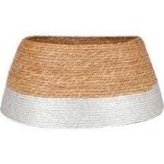 House of Seasons Kerstboomrok - H26 x Ø58 cm - Zeegras - Zilver