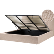 LORIENT - Bed met opbergruimte - Beige - 180 x 200 cm - Bouclé