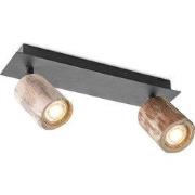 Home sweet home LED opbouwspot Wood 2L - zwart