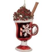 Clayre & Eef Kersthanger 7x6x12 cm Rood Glas