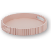 Tray/Plateau - Round - MDF - Light Pink - 25.5x4x25.5cm