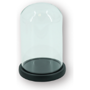 Bell Jar - Glass/Wood - Black -  14x14x22 cm