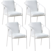 ASCIANO - Tuinstoel set van 4 - Wit - Metaal/Aluminium