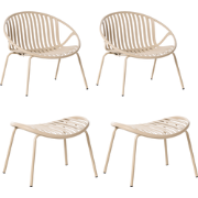 CASPERIA - Set van 2 tuinstoelen - Zandbeige - Synthetisch materiaal