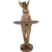 Clayre & Eef Decoratie Beeld Konijn 19x15x52 cm Bruin Kunststof