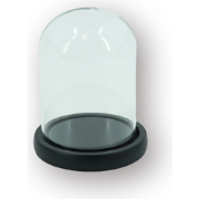 Bell Jar - Glass/Wood - Black - 11x11x15cm