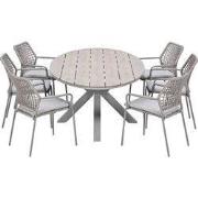 Garden Impressions Natas tuinset 7-delig taupe - Tulli tuintafel 220x1...