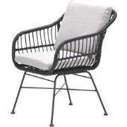 Margriet dining fauteuil- carbon black - zwart -desert sand